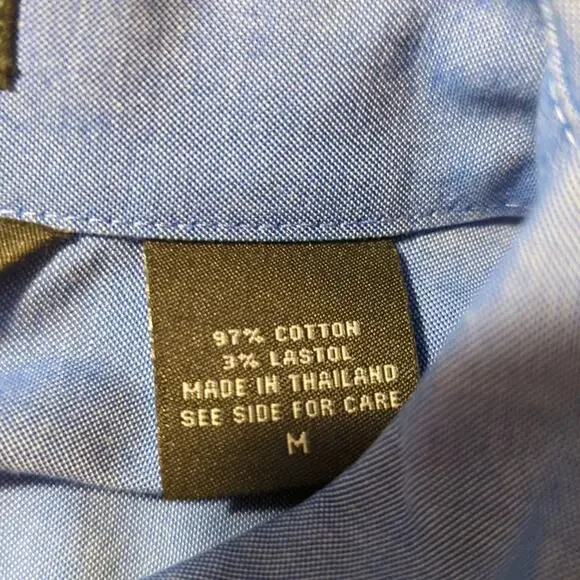 Eddie Bauer Blue Cotton Stretch Wrinkle Resistant Button Down Shirt Women's Sz M - Picture 5 of 8